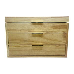 a new day Three Drawer Jewelry Box Organizer - Light Brown - 7.25” x 11” x 7.25”
